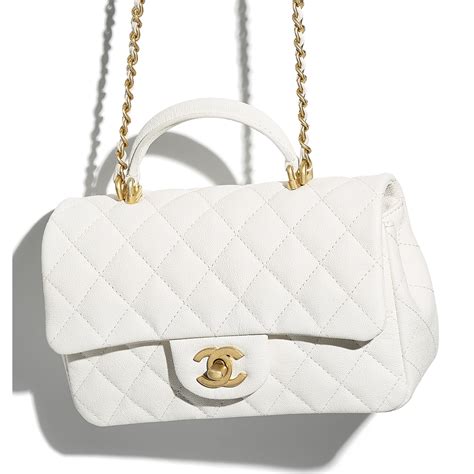 white top handle chanel|Chanel flap with top handle.